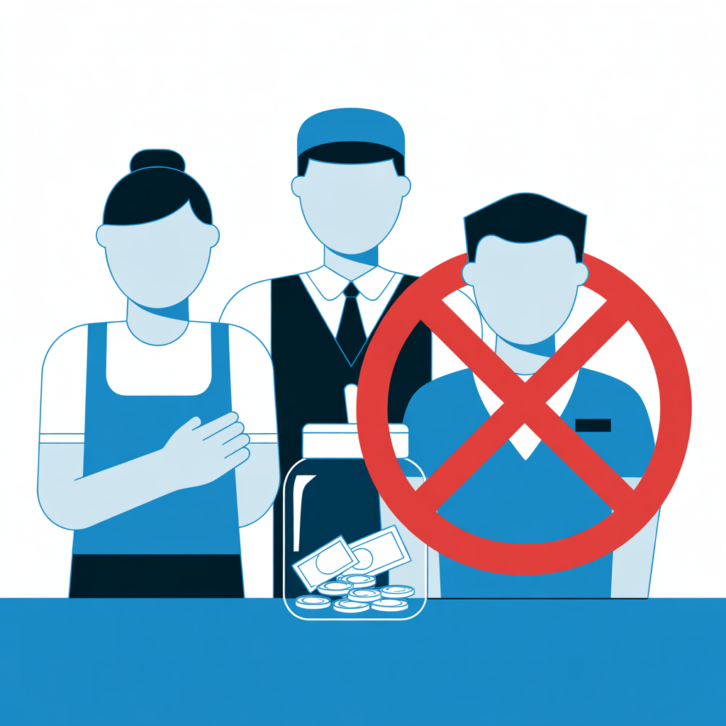 Illustration showing managers cannot participate in tip pools under FLSA rules