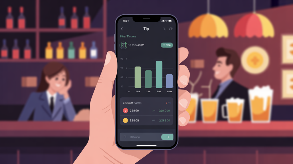How Much Do Bartenders Make in Tips? Real Numbers Bartender using a tip tracking app to log earnings after a shift